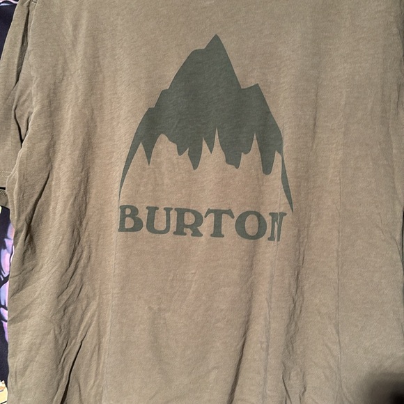 Burton Men’s Olive Big Logo t shirt Size Large - Picture 5 of 6